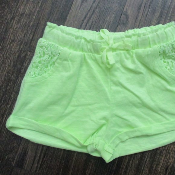 NEW ZARA BABY GIRL NEON YELLOW LACE CUFF SHORTS - Picture 3 of 7
